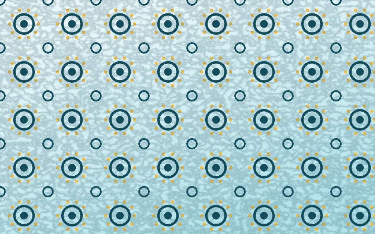 Bondi Surf Batik Blooms — light teal, gold and white batik background