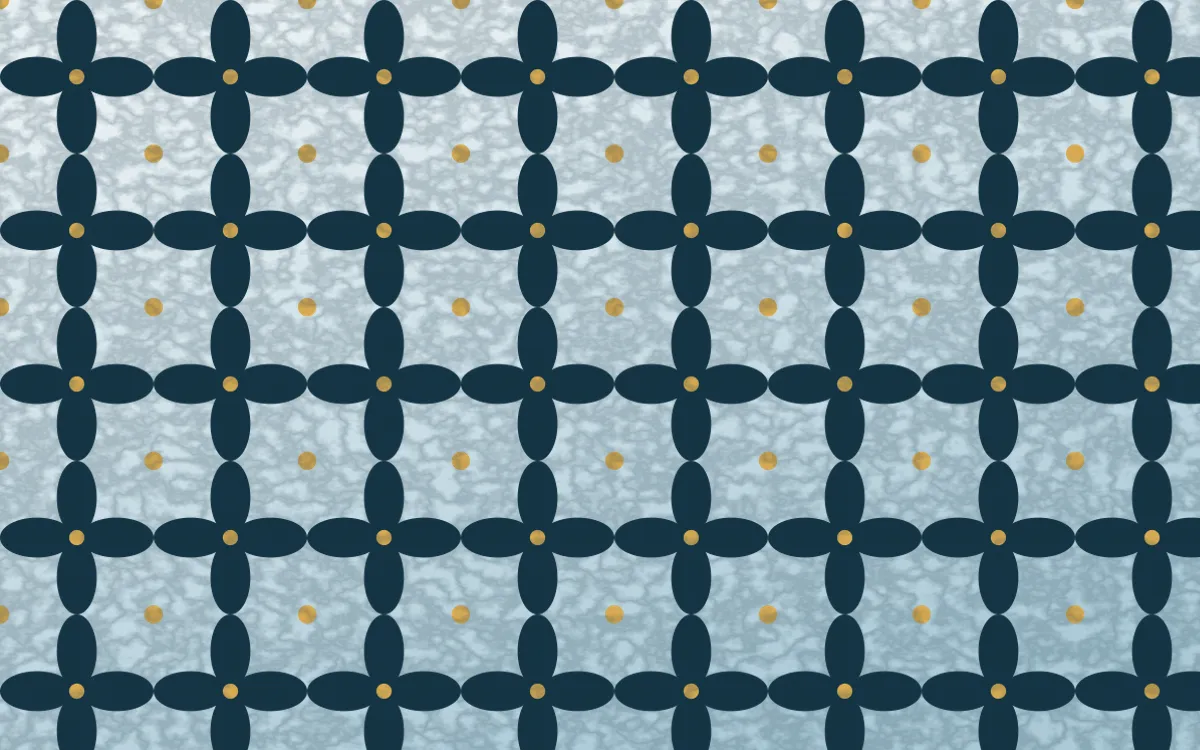 Bosphorus Batik Kawung — light blue, gold and white batik background