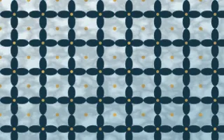 Bosphorus Batik Kawung — light blue, gold and white batik background