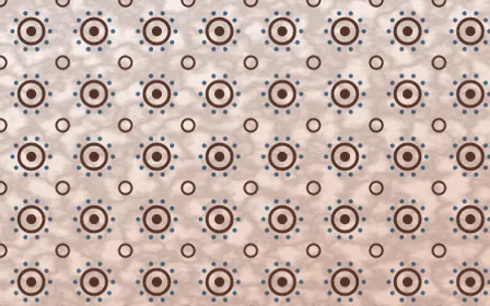 Budapest Rose Batik Blooms — light brown, blue and white batik background