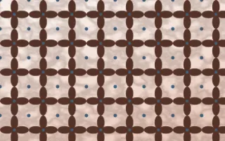 Budapest Rose Batik Kawung — light brown, blue and white batik background