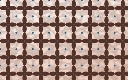 Budapest Rose Batik Kawung — light brown, blue and white batik background