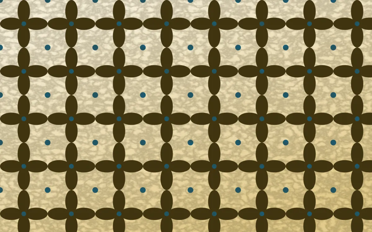Cairo Gold Batik Kawung — colourful brown, blue and beige batik background