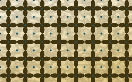 Cairo Gold Batik Kawung — colourful brown, blue and beige batik background