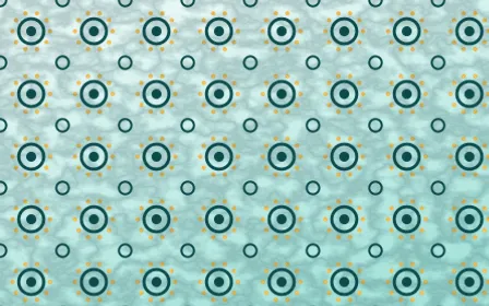 Cancún Surf Batik Blooms — light teal and gold batik background