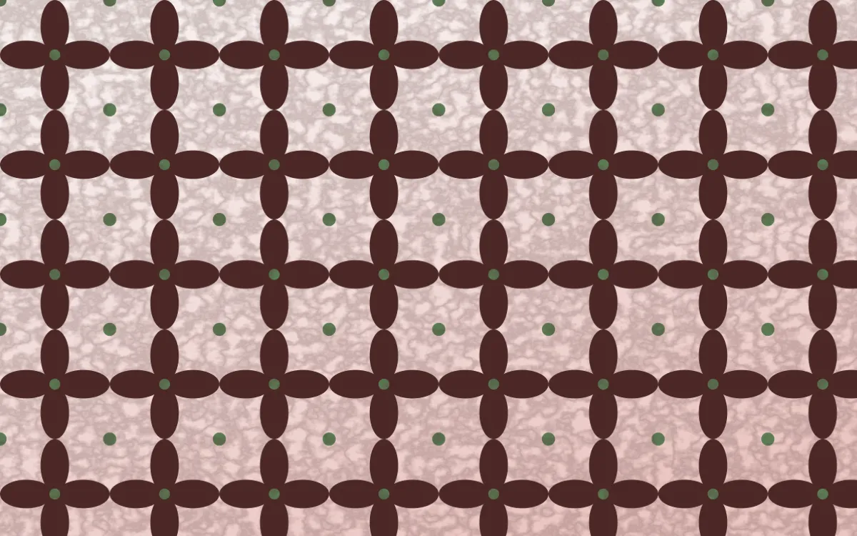 Cape Protea Batik Kawung — light red, green and white batik background