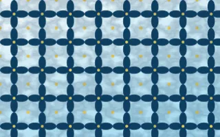 Capri Blue Batik Kawung — light blue, gold and white batik background