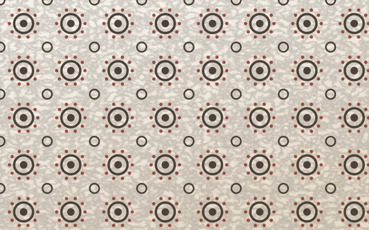Copenhagen Hygge Batik Blooms — light brown, red and white batik background