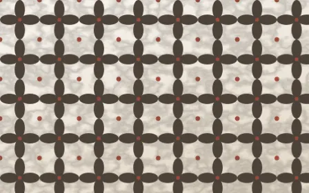 Copenhagen Hygge Batik Kawung — light brown, red and white batik background