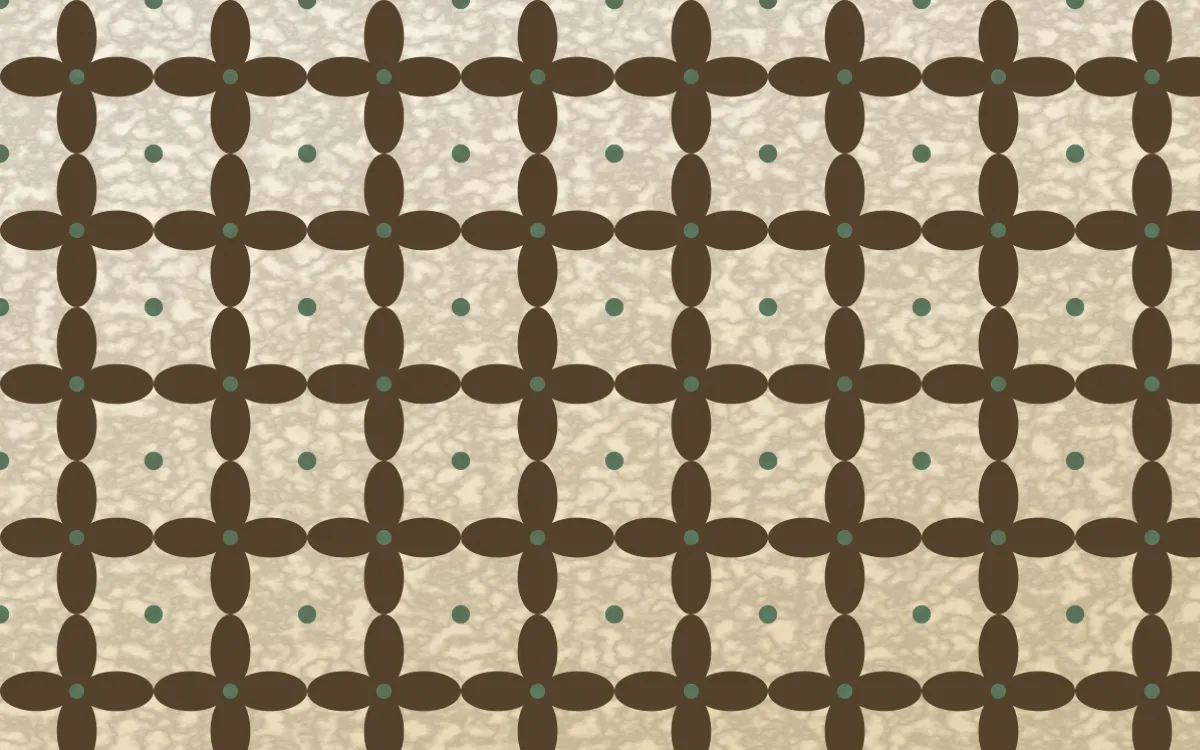 Cotswold Stone Batik Kawung — light brown, green and beige batik background