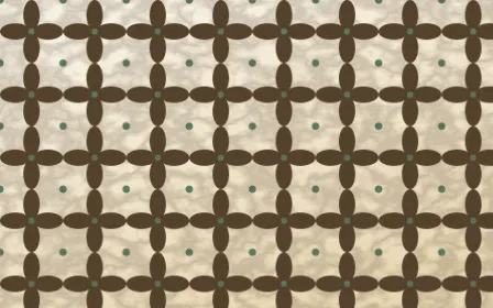 Cotswold Stone Batik Kawung — light brown, green and beige batik background