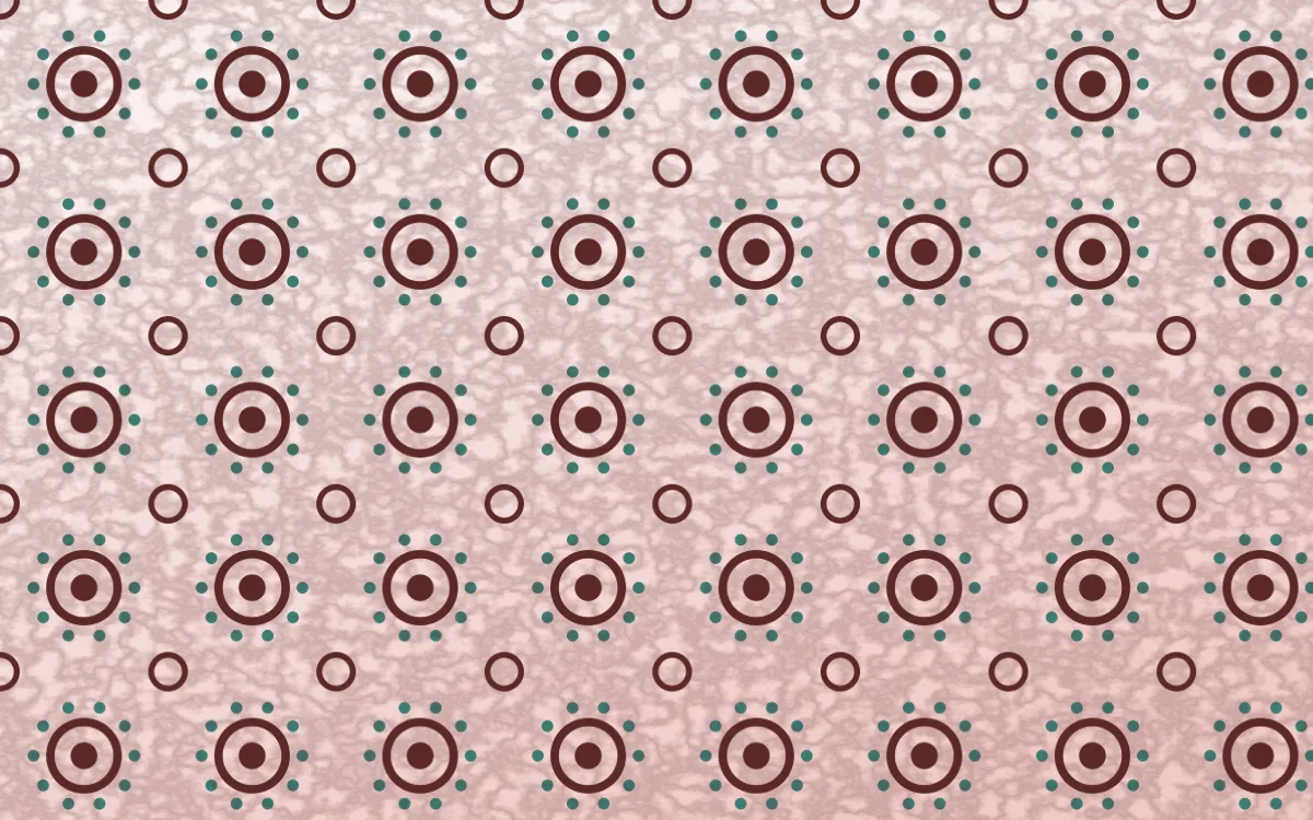 Damascus Rose Batik Blooms — light red, teal and white batik background