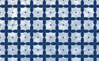 Delft Blue Batik Kawung — light blue and white batik background