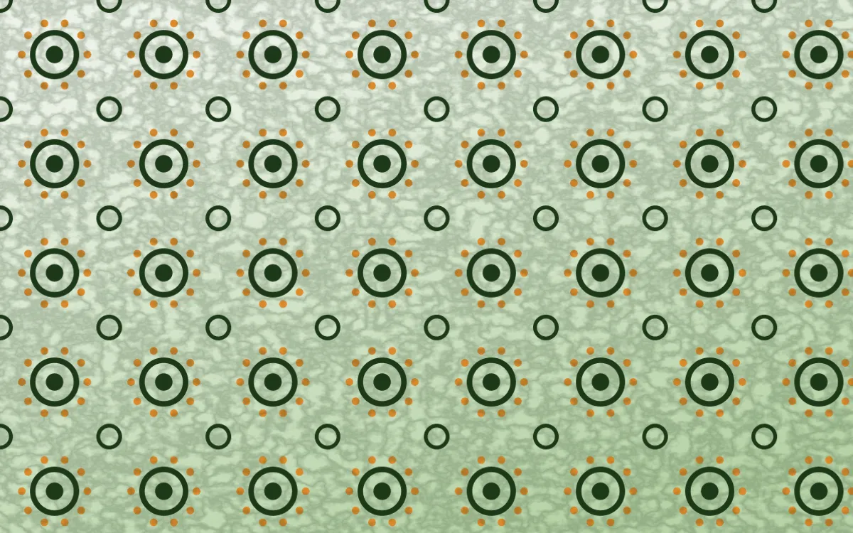 Emerald Isle Batik Blooms — light green, orange and white batik background