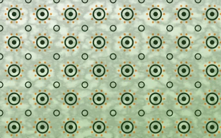 Emerald Isle Batik Blooms — light green, orange and white batik background