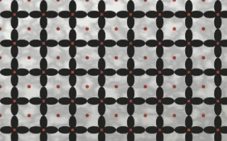 Edo Charcoal Batik Kawung — light grey, red and white batik background