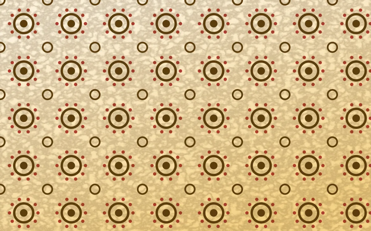 Fes Saffron Batik Blooms — light brown, red and beige batik background