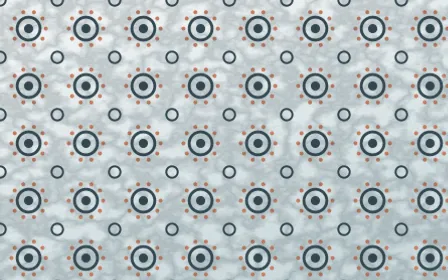 Fjord Mist Batik Blooms — light blue, orange and white batik background