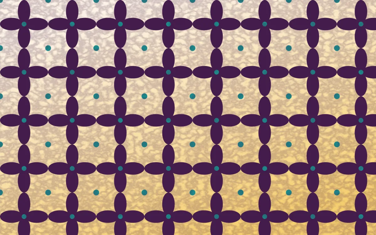 Fiesta Brava Batik Kawung — light purple, teal and white batik background
