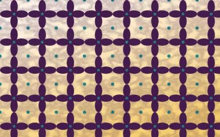 Fiesta Brava Batik Kawung — light purple, teal and white batik background