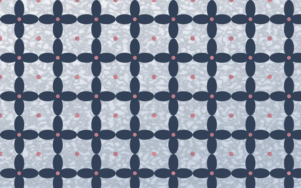 Fuji Mist Batik Kawung — light blue, red and white batik background