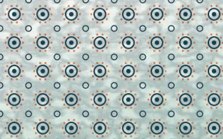 Park Mosaic Batik Blooms — light blue, orange and white batik background