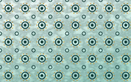 Ha Long Jade Batik Blooms — light teal, gold and white batik background