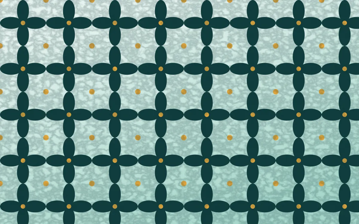 Ha Long Jade Batik Kawung — light teal, gold and white batik background