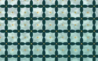 Ha Long Jade Batik Kawung — light teal, gold and white batik background
