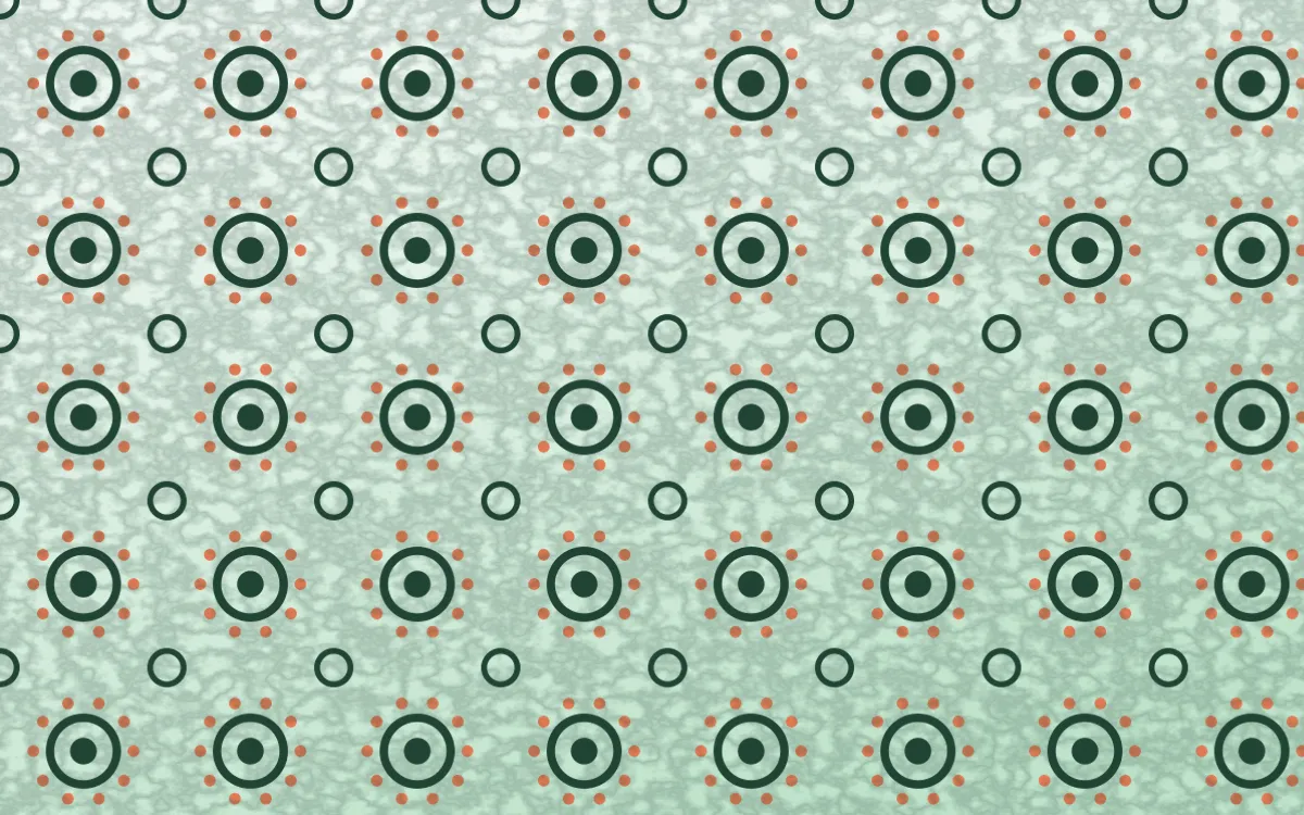 Havana Mint Batik Blooms — light green, orange and white batik background