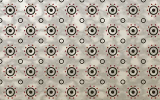 Highland Peat Batik Blooms — light grey, red and white batik background