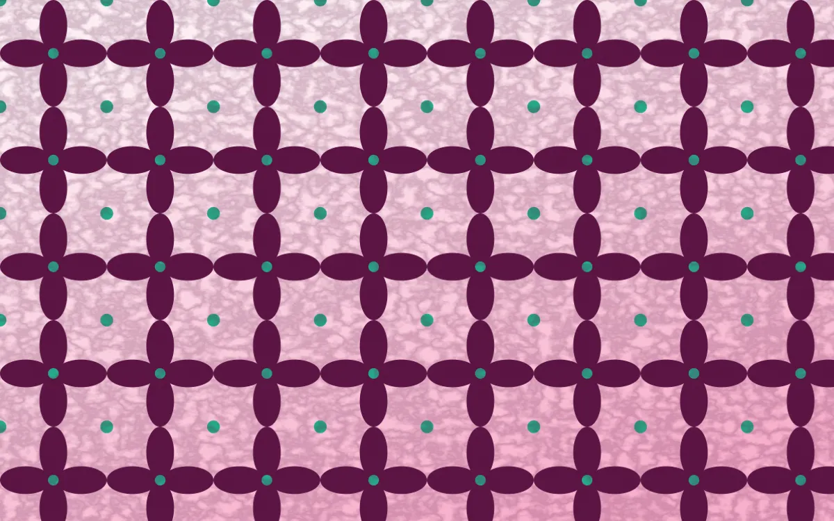 Holi Splash Batik Kawung — light pink, teal and white batik background