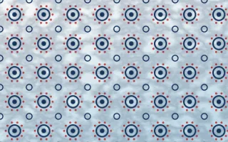 Iznik Blue Batik Blooms — light blue, red and white batik background