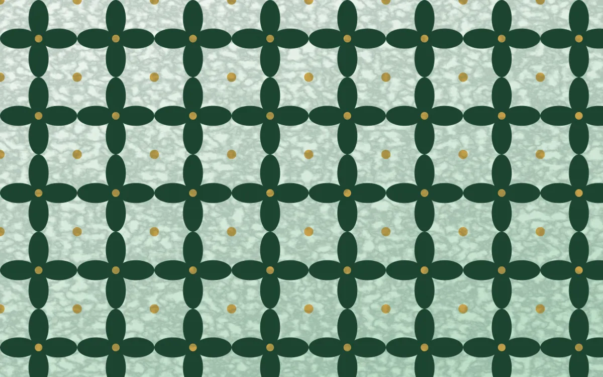 Jade Dynasty Batik Kawung — light green, gold and white batik background