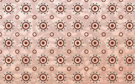 Jaipur Rose Batik Blooms — light brown, teal and orange batik background