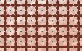 Jaipur Rose Batik Kawung — light brown, teal and orange batik background