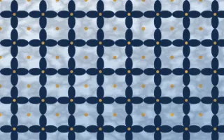 Jodhpur Indigo Batik Kawung — light blue and gold batik background