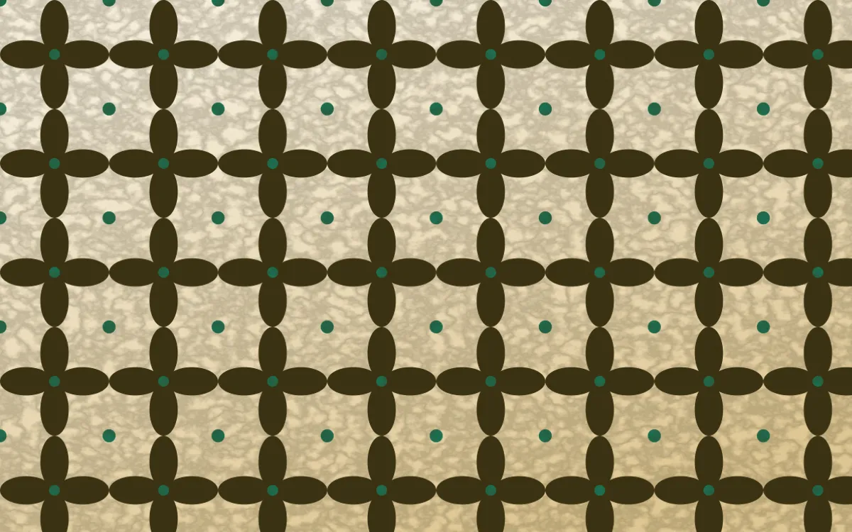 Kerala Spice Batik Kawung — colourful brown, green and beige batik background