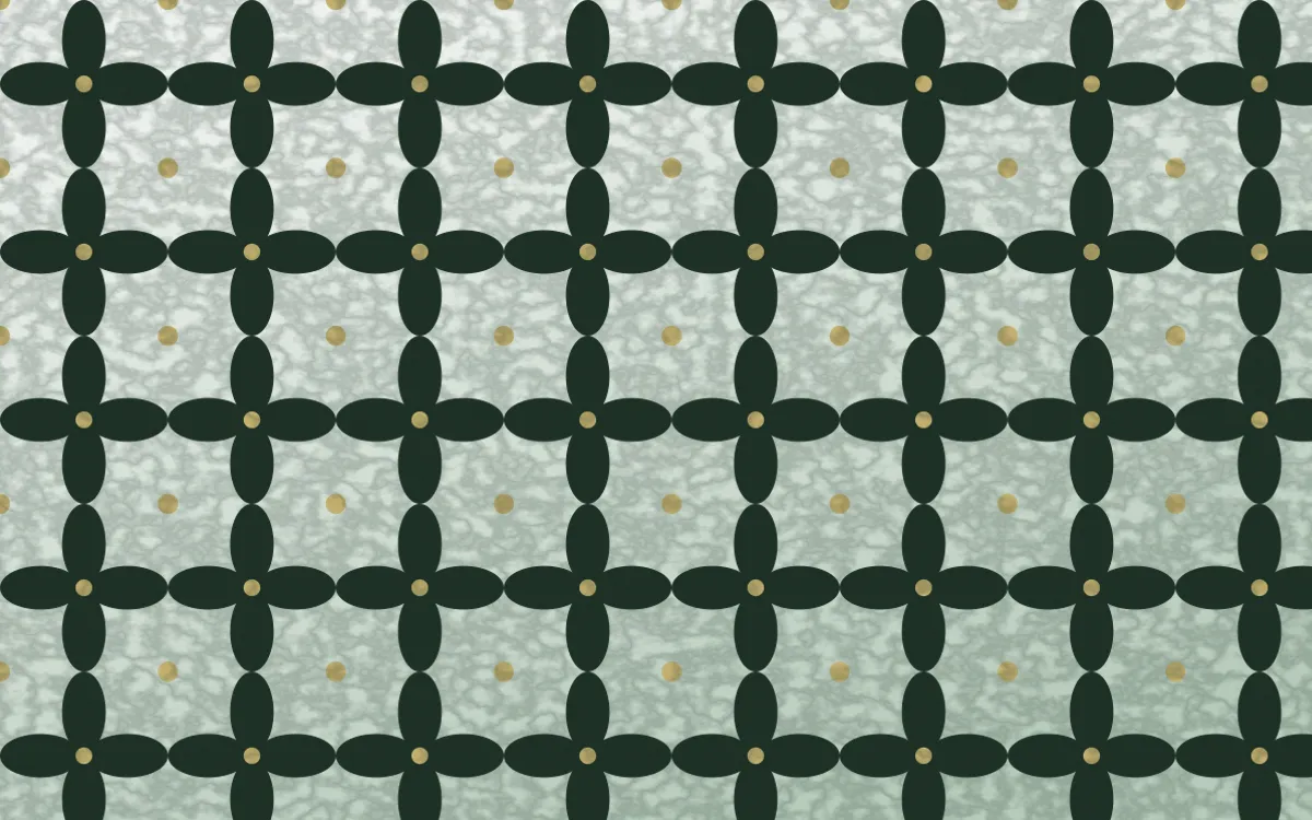 Kiwi Fern Batik Kawung — light green, yellow and white batik background