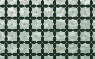 Kiwi Fern Batik Kawung — light green, yellow and white batik background
