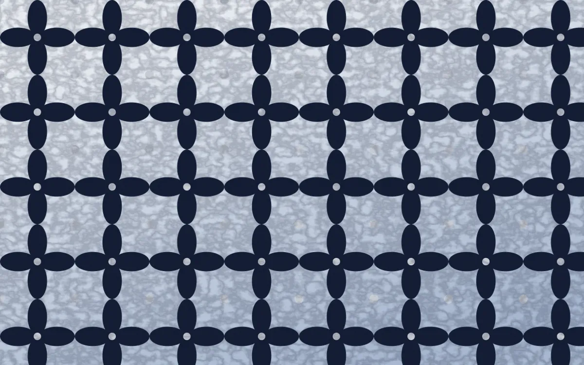 Kyoto Indigo Batik Kawung — light blue, grey and white batik background