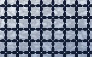 Kyoto Indigo Batik Kawung — light blue, grey and white batik background