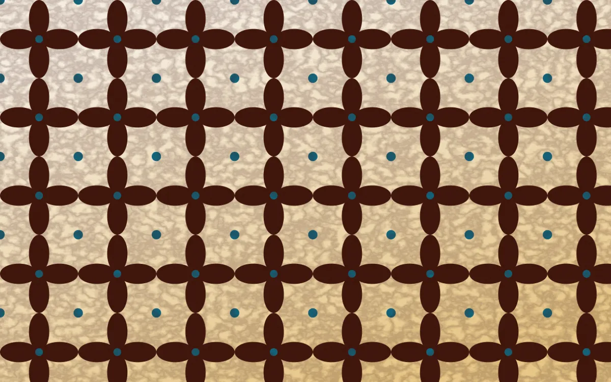 Lagos Wax Batik Kawung — light brown, teal and beige batik background