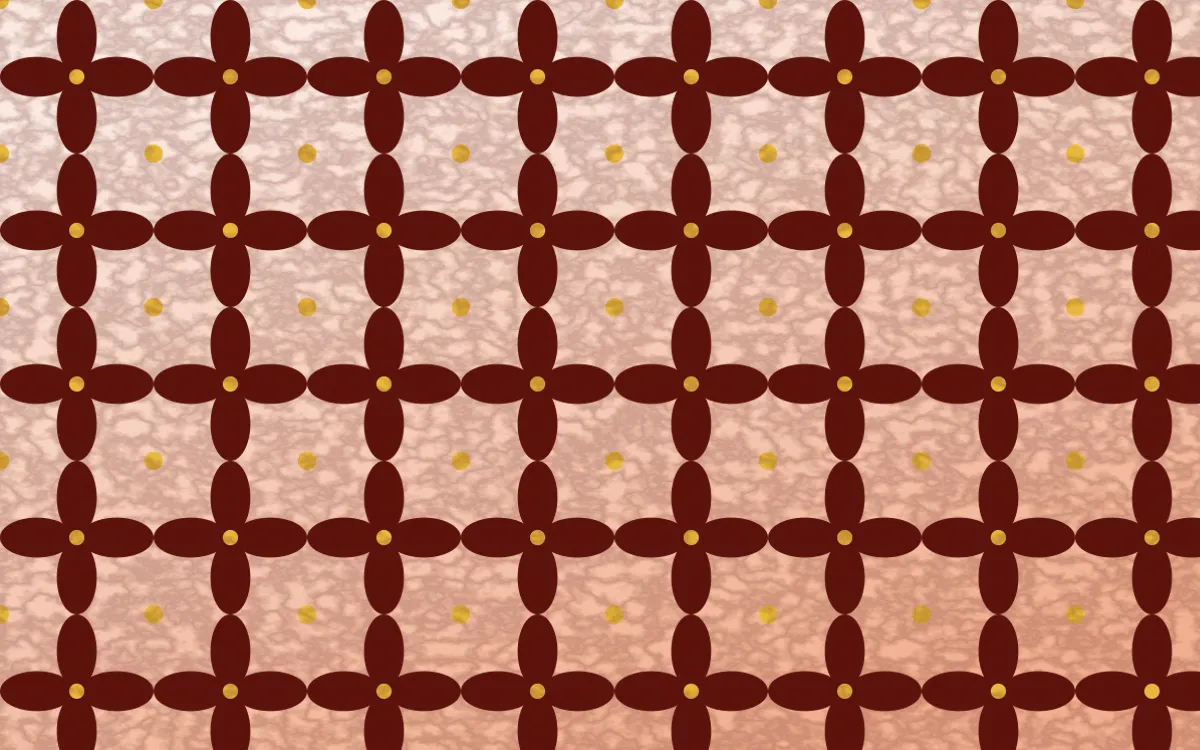 Lantern Festival Batik Kawung — light red, gold and orange batik background