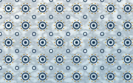 Lisbon Azul Batik Blooms — light blue, gold and white batik background