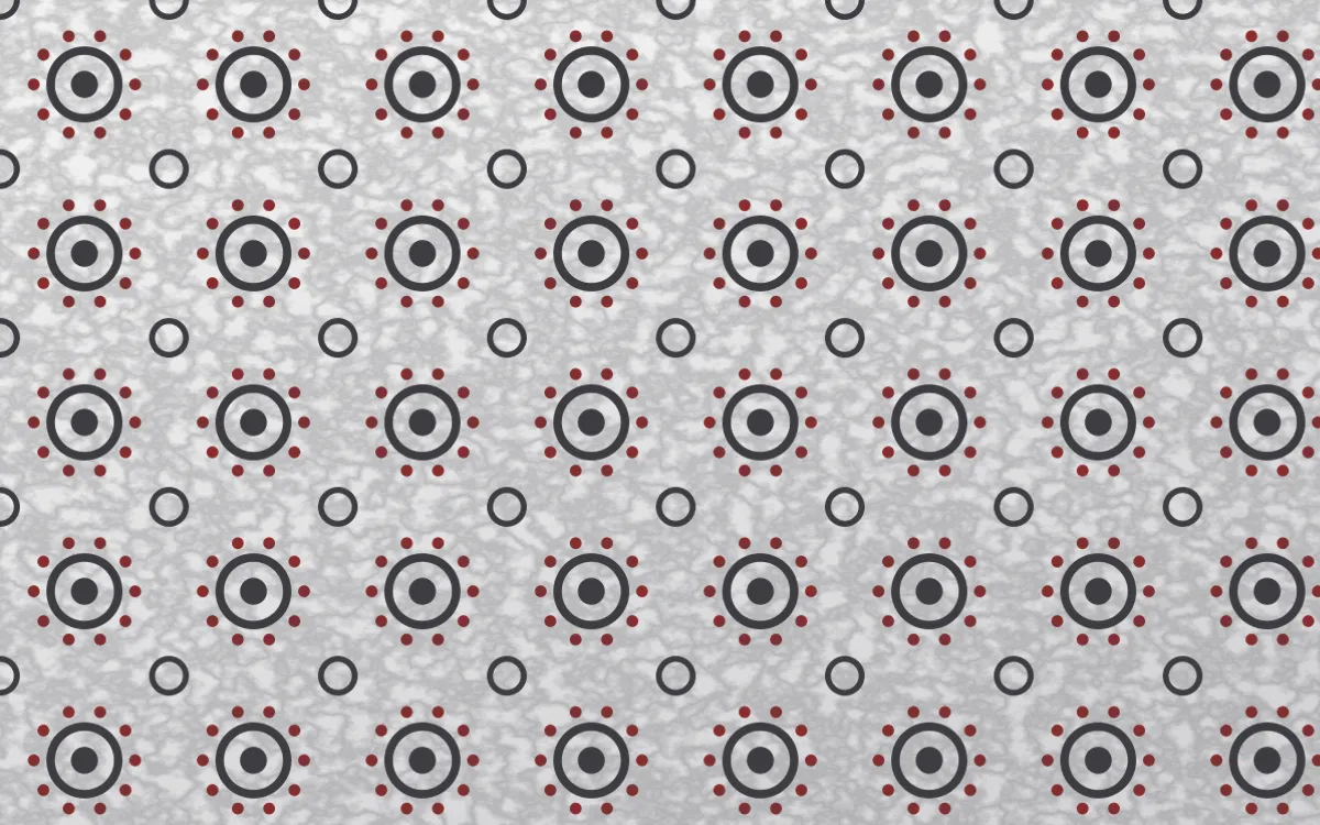 London Fog Batik Blooms — light grey, red and white batik background
