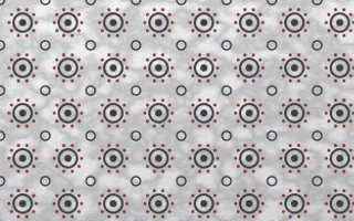 London Fog Batik Blooms — light grey, red and white batik background