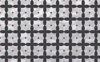 London Fog Batik Kawung — light grey, red and white batik background
