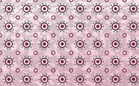 Lotus Siam Batik Blooms — light pink, teal and white batik background