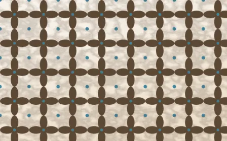 Manila Shell Batik Kawung — light brown, blue and white batik background
